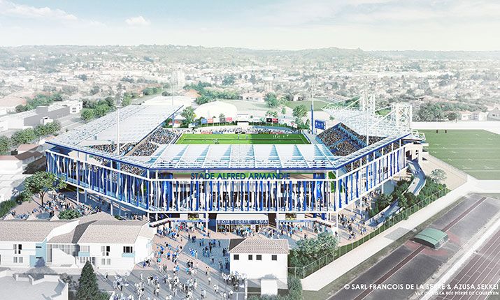 Vue du futur stade Armandie depuis la rue Pierre de Coubertin